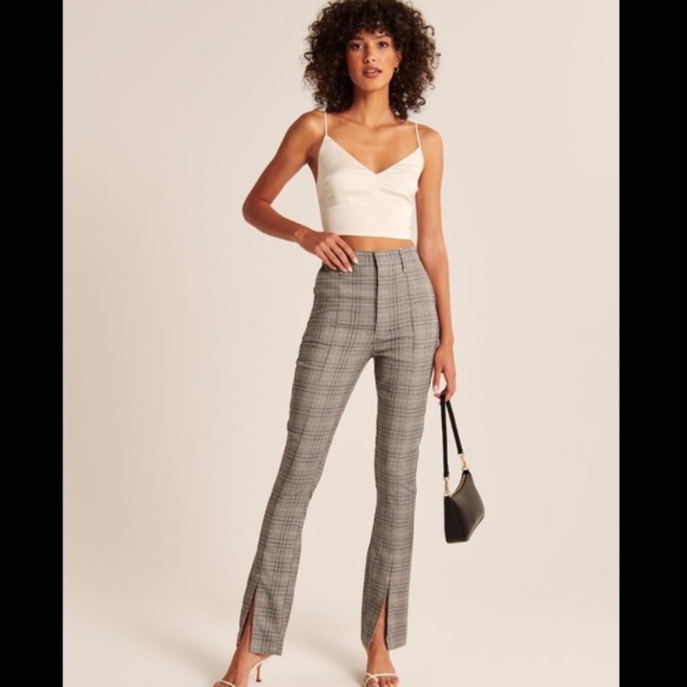 Abercrombie Plaid Split-Hem Pants